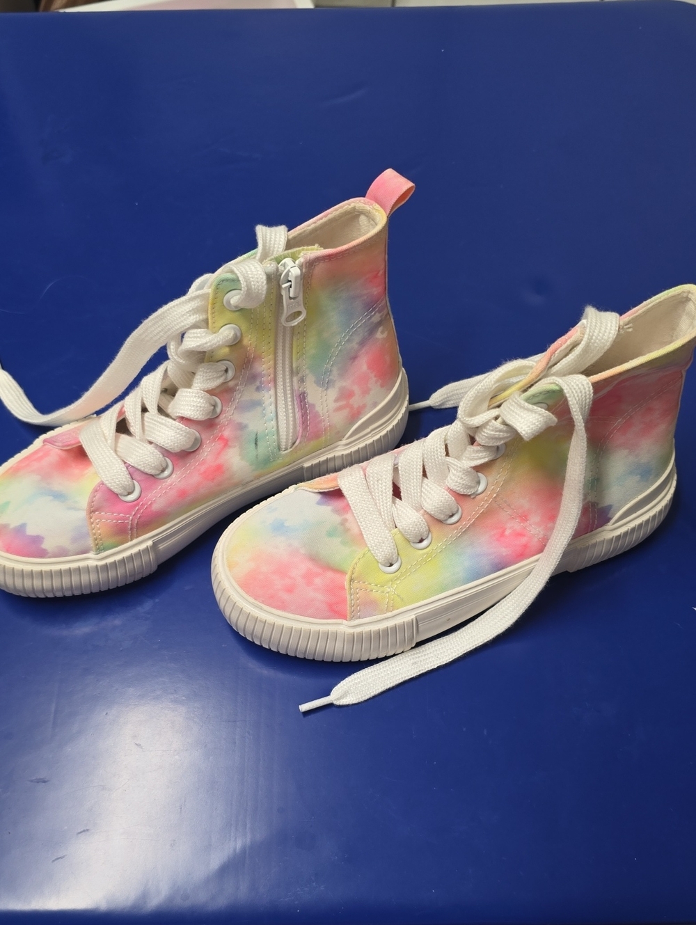 Cat & Jack Kids Tie-Dye High-Top Sneakers - Pink, Yellow, Blue, Green